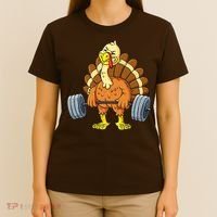 Turkey Deadlift Funny Thanksgiving Day Fitness Weightlifting T-Shirt thumb 4
