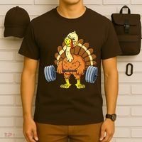 Turkey Deadlift Funny Thanksgiving Day Fitness Weightlifting T-Shirt thumb 6