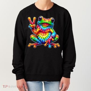 Tie Dye Frog Peace Sign Hippie Women's Sweatshirt
