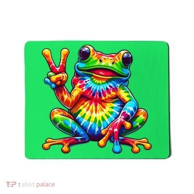Tie Dye Frog Peace Sign Hippie Mousepad