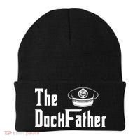 The Dock Father Captain Of The Boat Dad Funny Fathers Day Beanie thumb 0