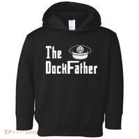 The Dock Father Captain Of The Boat Dad Funny Fathers Day Toddler Hoodie thumb 0
