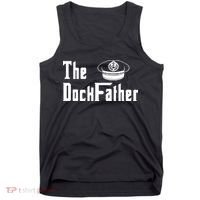The Dock Father Captain Of The Boat Dad Funny Fathers Day Tank Top thumb 0