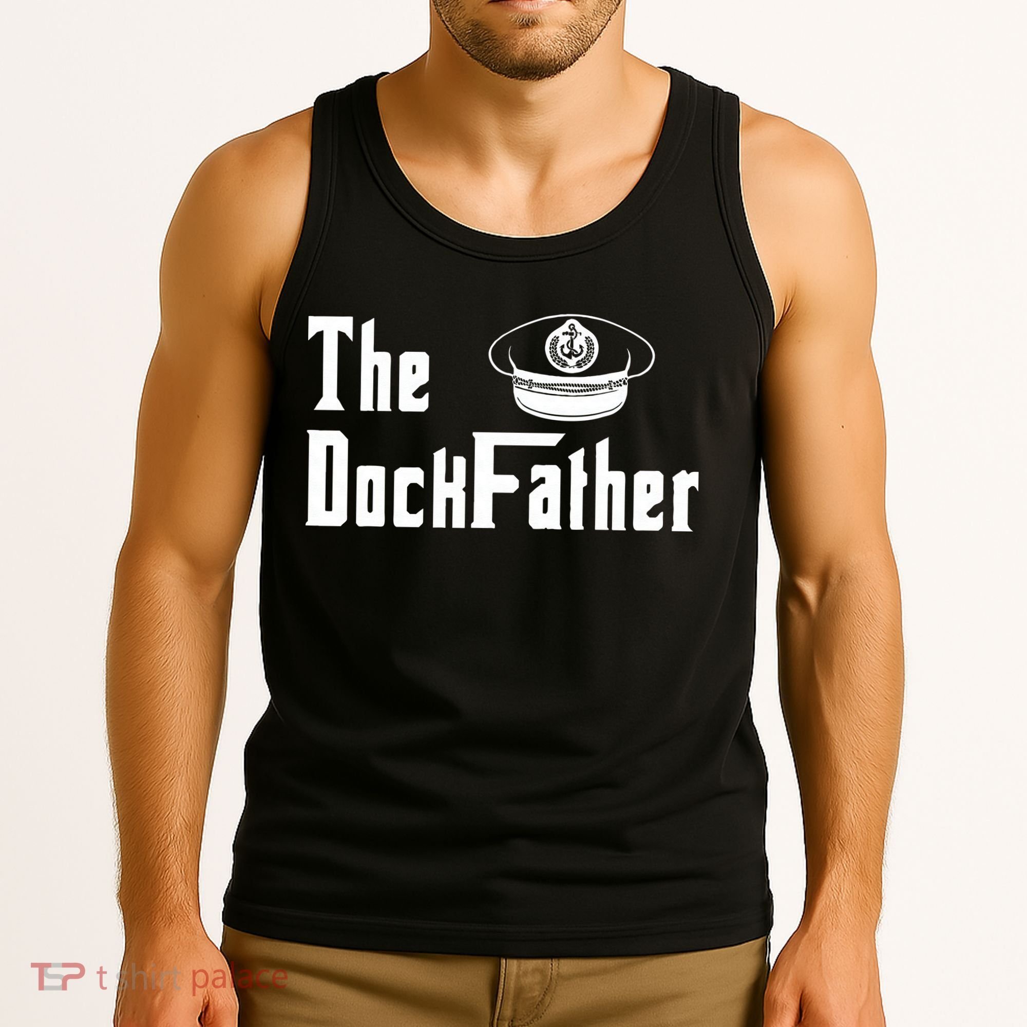 The Dock Father Captain Of The Boat Dad Funny Fathers Day Tank Top
