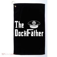 The Dock Father Captain Of The Boat Dad Funny Fathers Day Golf Towel thumb 0