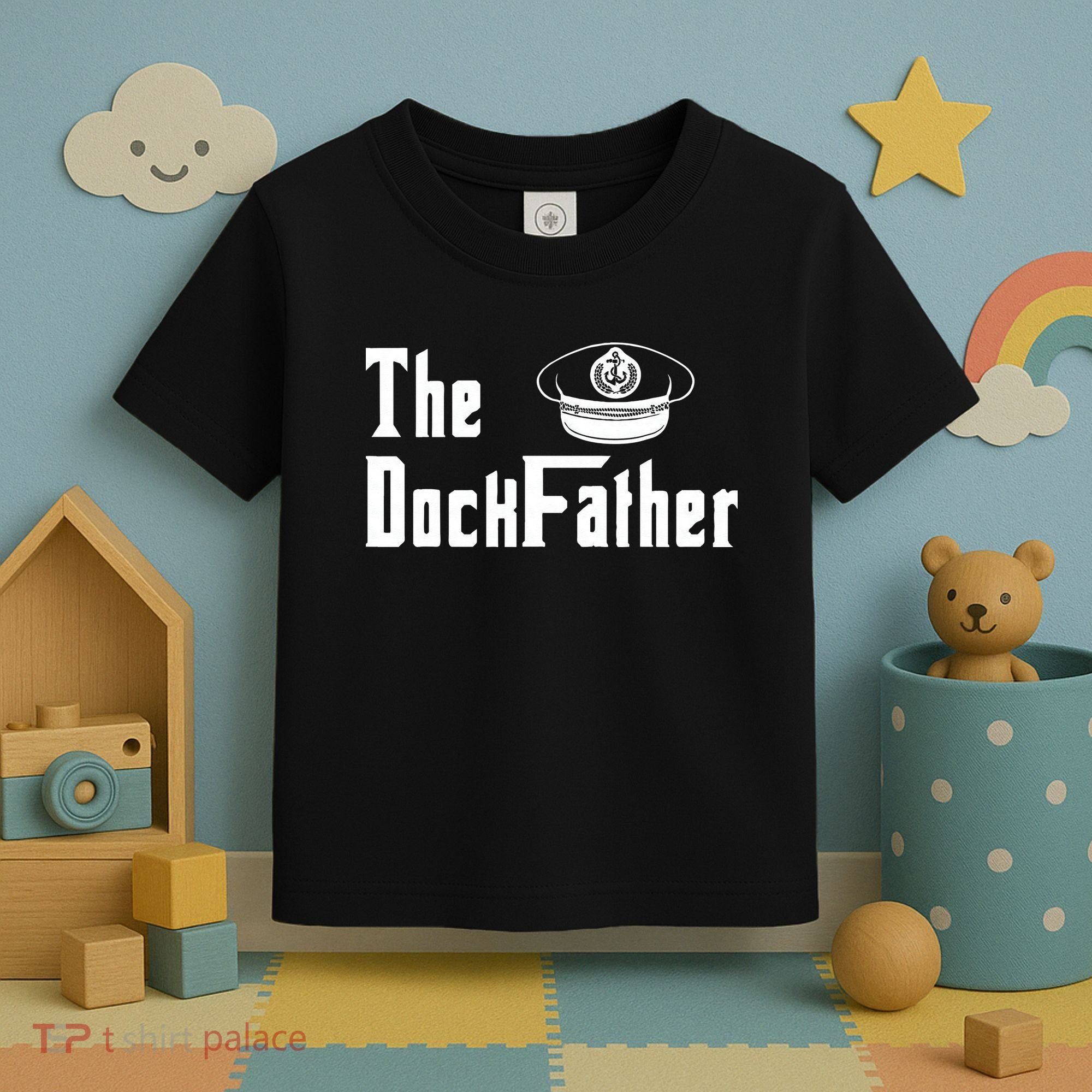 The Dock Father Captain Of The Boat Dad Funny Fathers Day Toddler T-Shirt