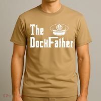 The Dock Father Captain Of The Boat Dad Funny Fathers Day T-Shirt thumb 3
