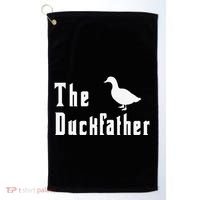 The Duckfather Funny Duck Father Dad Humor Fathers Day Golf Towel thumb 0