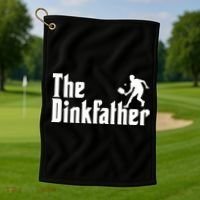 The Dinkfather Funny Pickleball Golf Towel thumb 1
