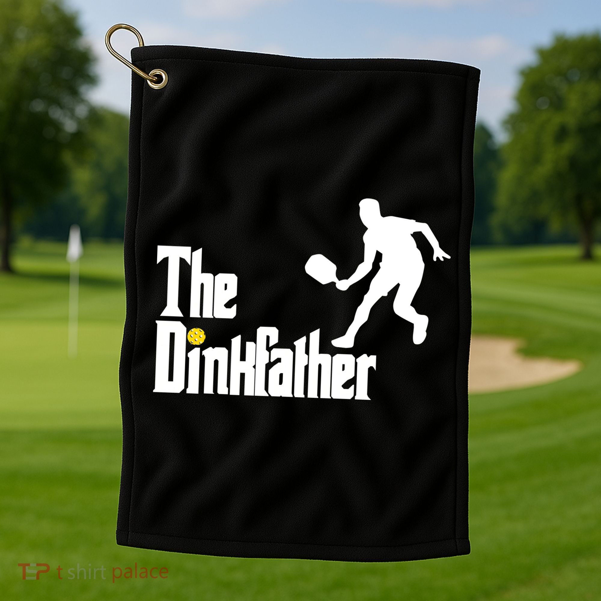 The Dink Father Pickleball Dad Funny Pickleball Golf Towel
