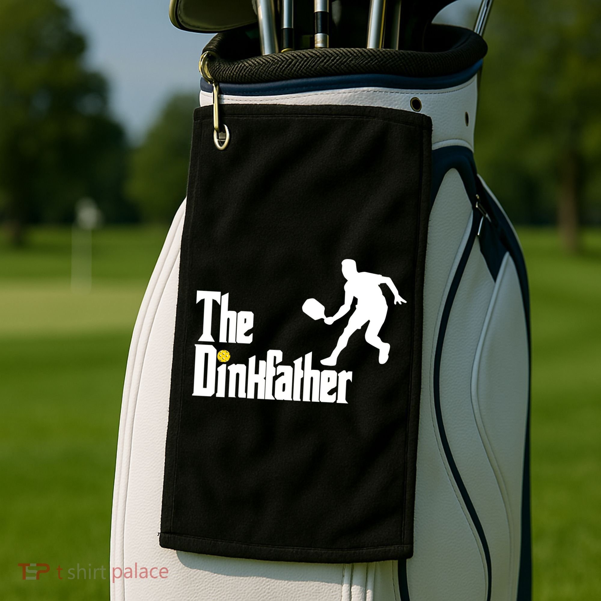 The Dink Father Pickleball Dad Funny Pickleball Golf Towel