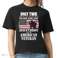 Two Died For You Jesus And American Gift Memorial Gift Comfort Colors Boxy T-Shirt thumb 0