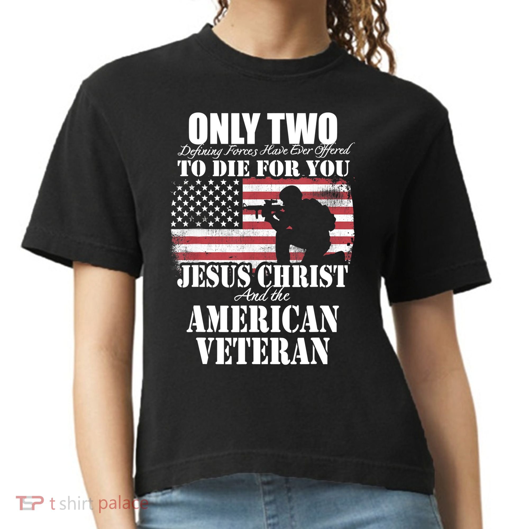 Two Died For You Jesus And American Gift Memorial Gift Comfort Colors Boxy T-Shirt