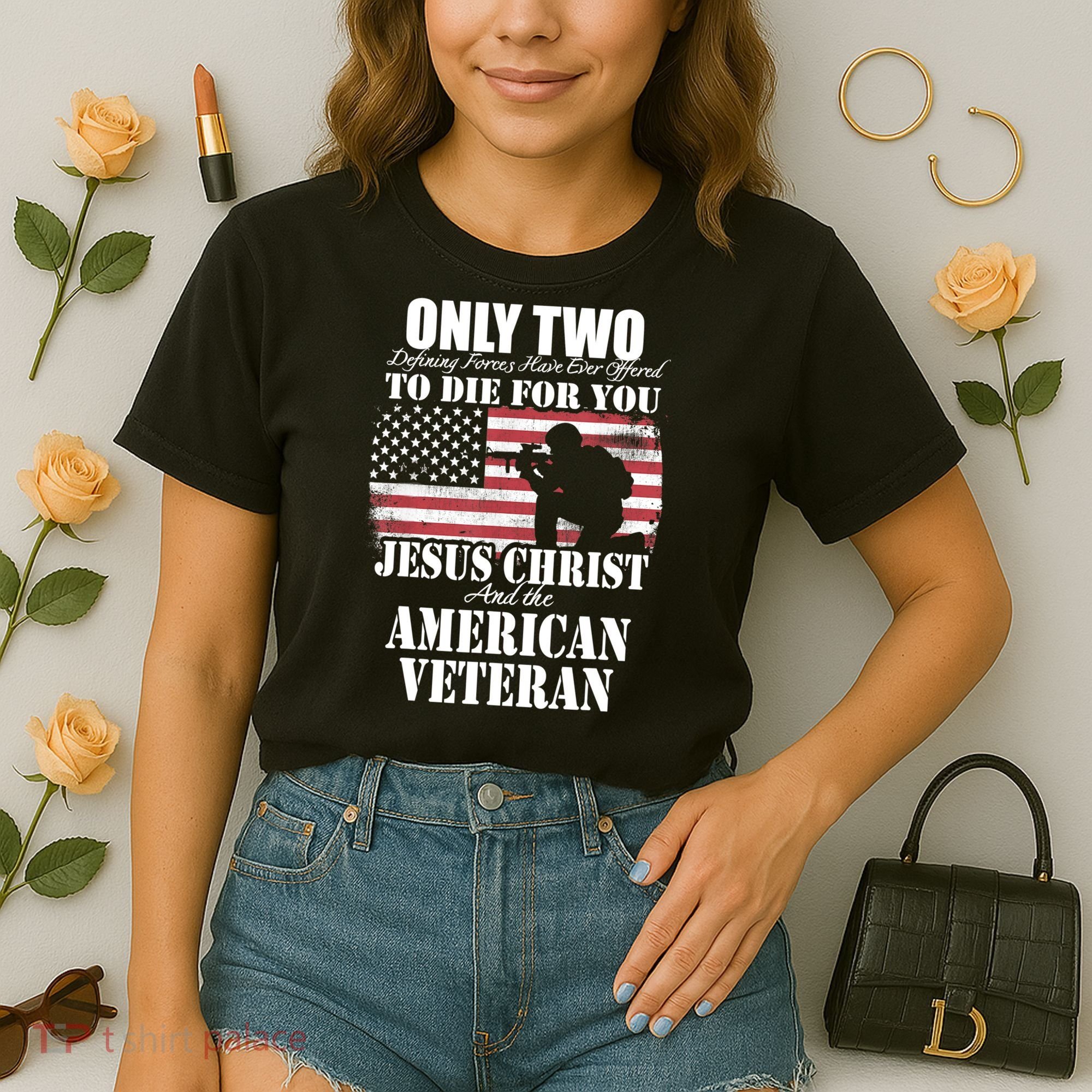 Two Died For You Jesus And American Gift Memorial Gift Comfort Colors Boxy T-Shirt