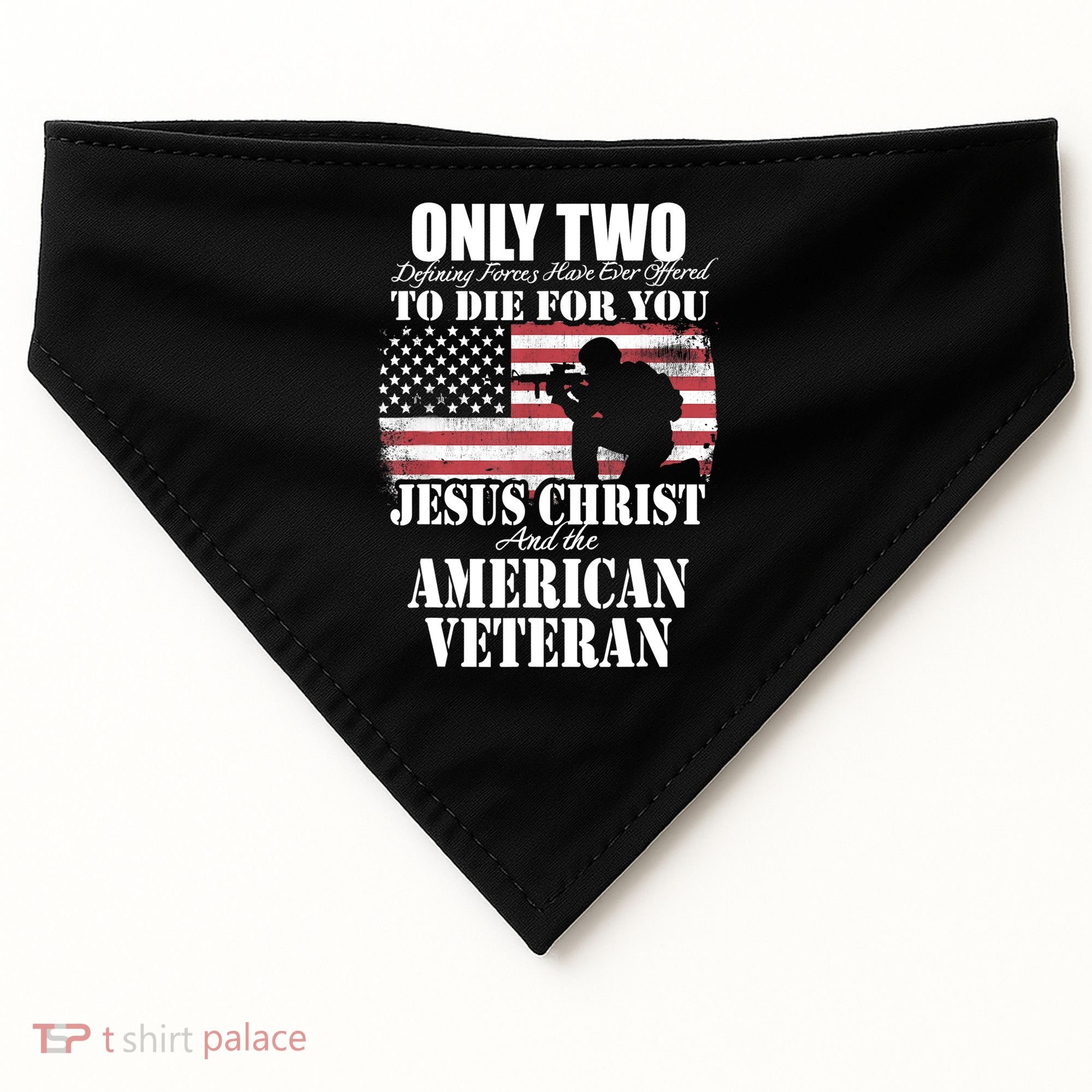 Two Died For You Jesus And American Gift Memorial Gift USA-Made Doggie Bandana