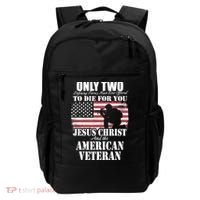 Two Died For You Jesus And American Gift Memorial Gift Backpack thumb 0