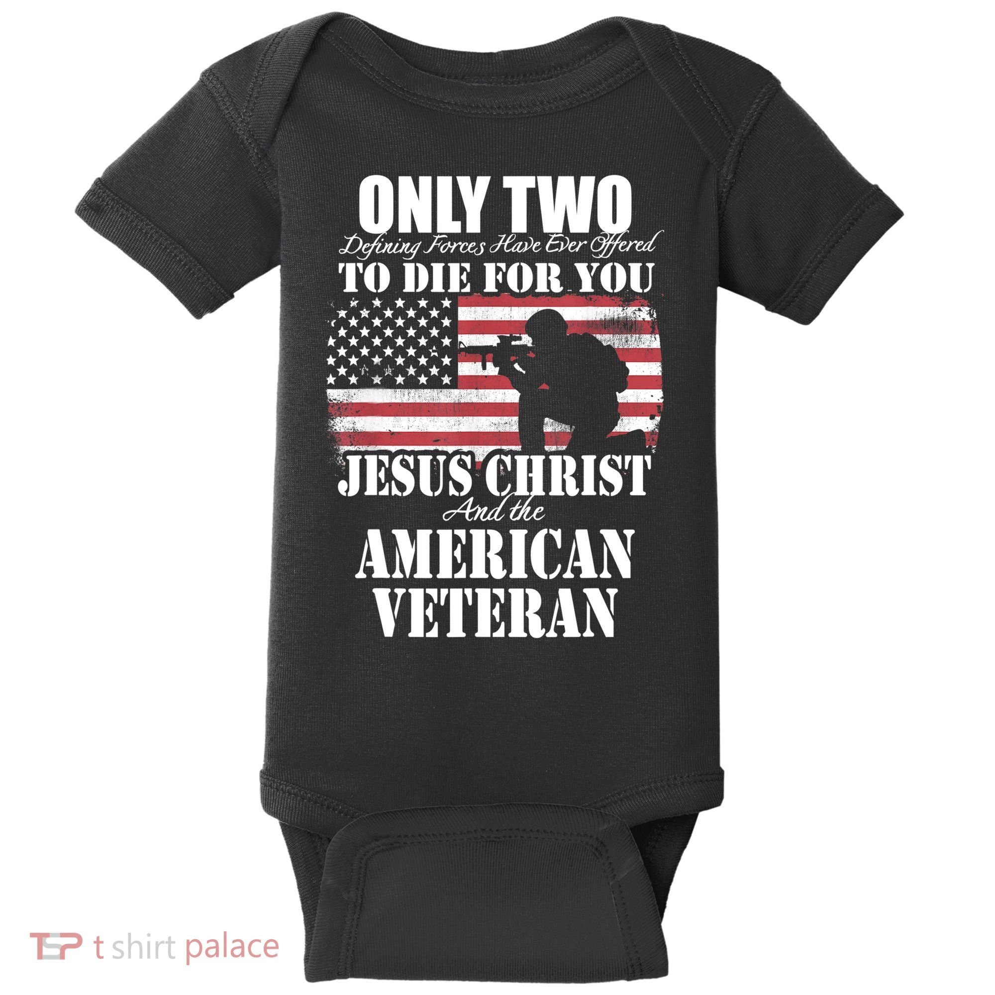 Two Died For You Jesus And American Gift Memorial Gift Baby Bodysuit