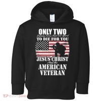 Two Died For You Jesus And American Gift Memorial Gift Toddler Hoodie thumb 0