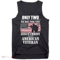 Two Died For You Jesus And American Gift Memorial Gift Tank Top thumb 0