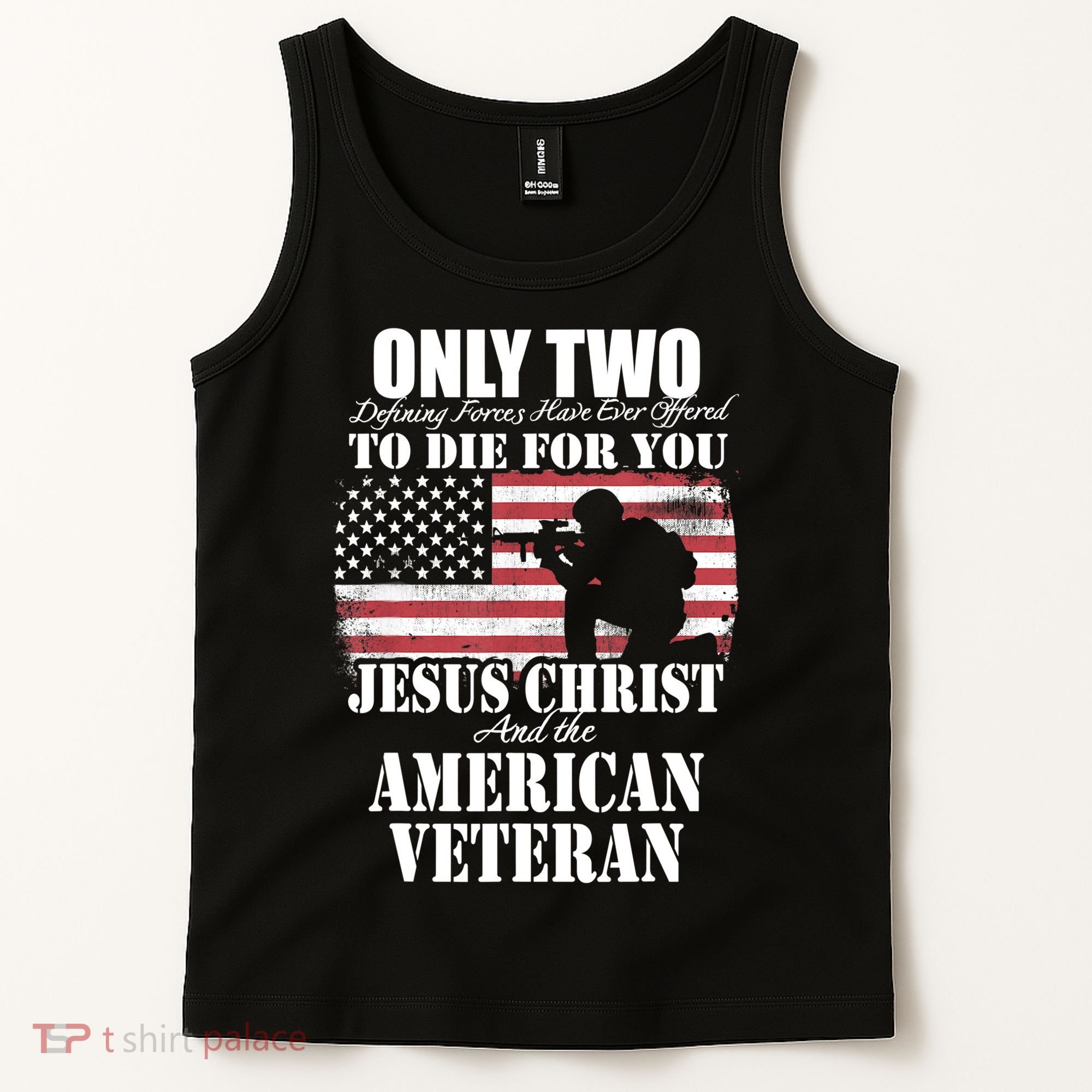 Two Died For You Jesus And American Gift Memorial Gift Tank Top