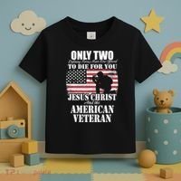 Two Died For You Jesus And American Gift Memorial Gift Toddler T-Shirt thumb 3