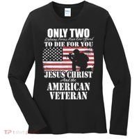 Two Died For You Jesus And American Gift Memorial Gift Women's Long Sleeve Shirt thumb 0