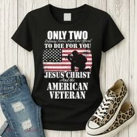 Two Died For You Jesus And American Gift Memorial Gift Women's T-Shirt thumb 3