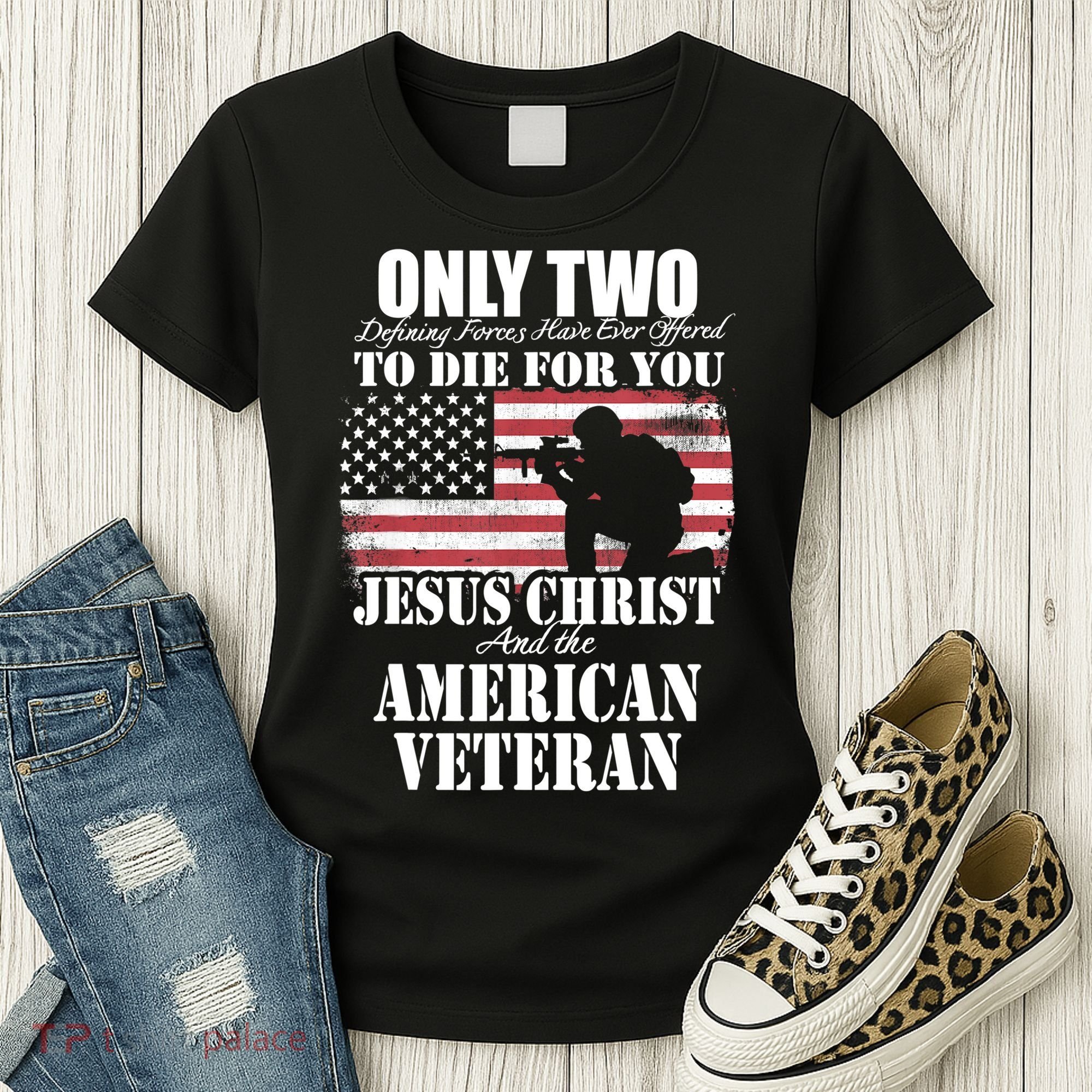 Two Died For You Jesus And American Gift Memorial Gift Women's T-Shirt