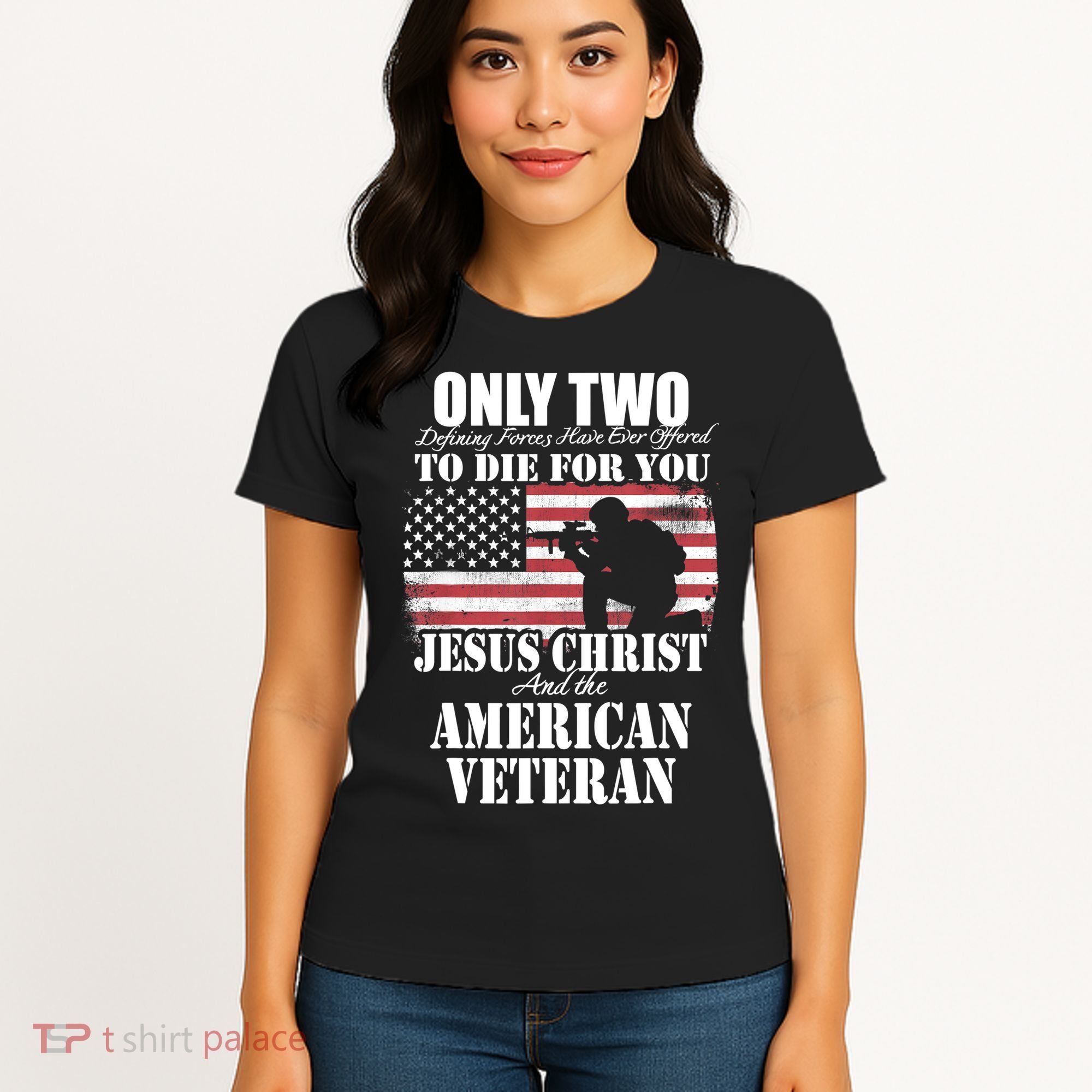 Two Died For You Jesus And American Gift Memorial Gift Women's T-Shirt