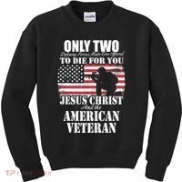 Two Died For You Jesus And American Gift Memorial Gift Kids Sweatshirt thumb 0