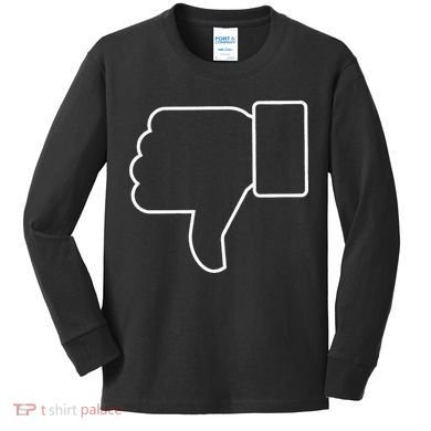 Thumbs Down Funny Jokes Sarcastic Kids Long Sleeve Shirt