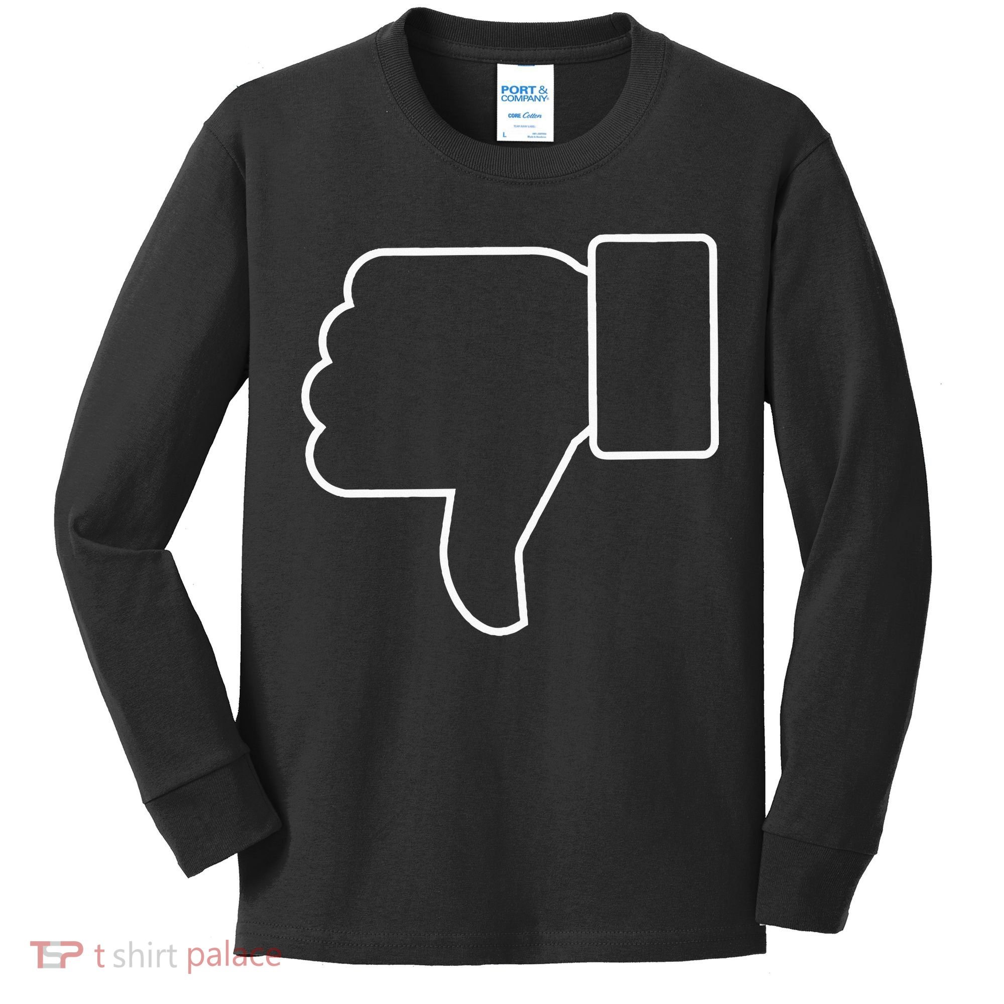 Thumbs Down Funny Jokes Sarcastic Kids Long Sleeve Shirt