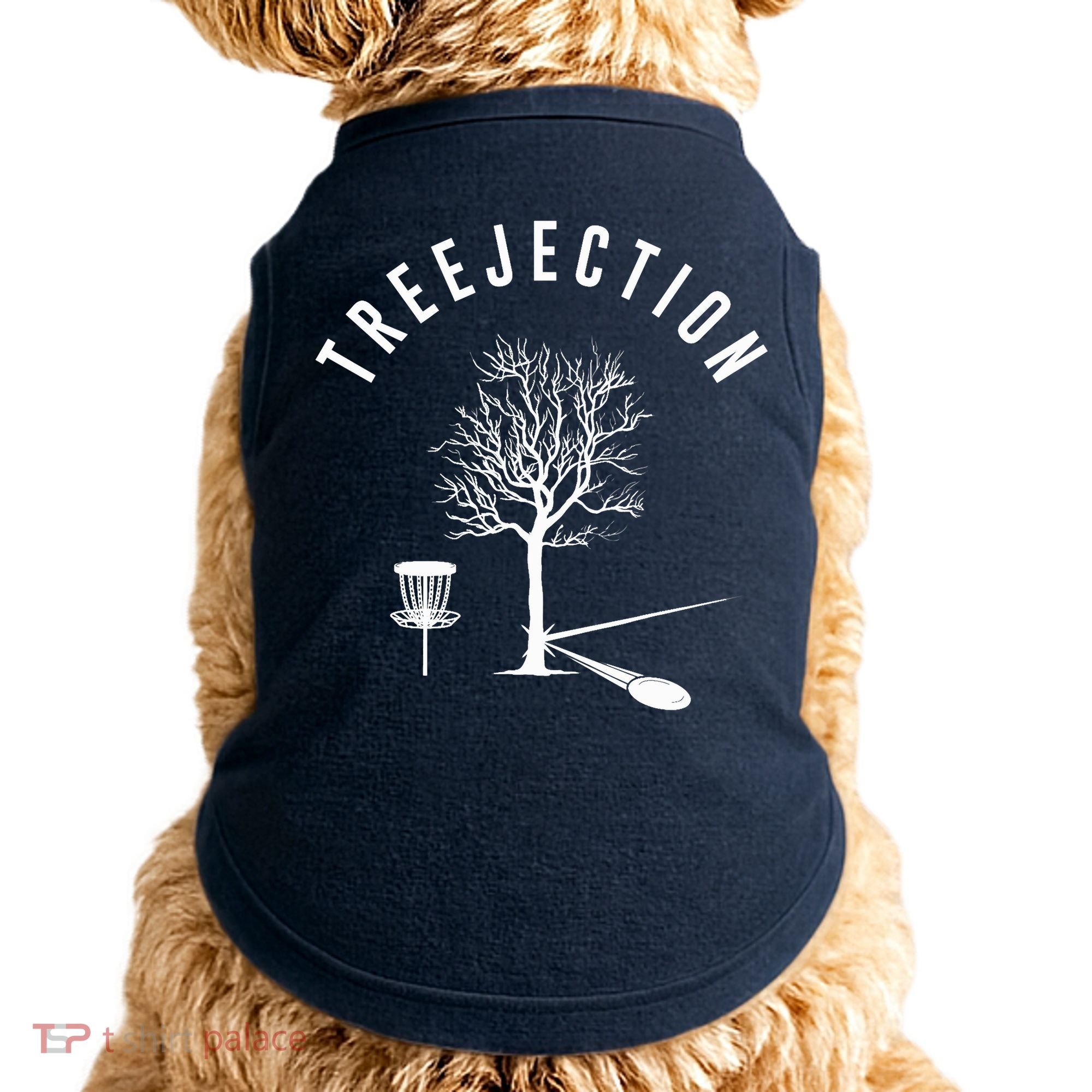 Treejection Disc Golf Funny Sports Tree Disc Golf Player Doggie Tank