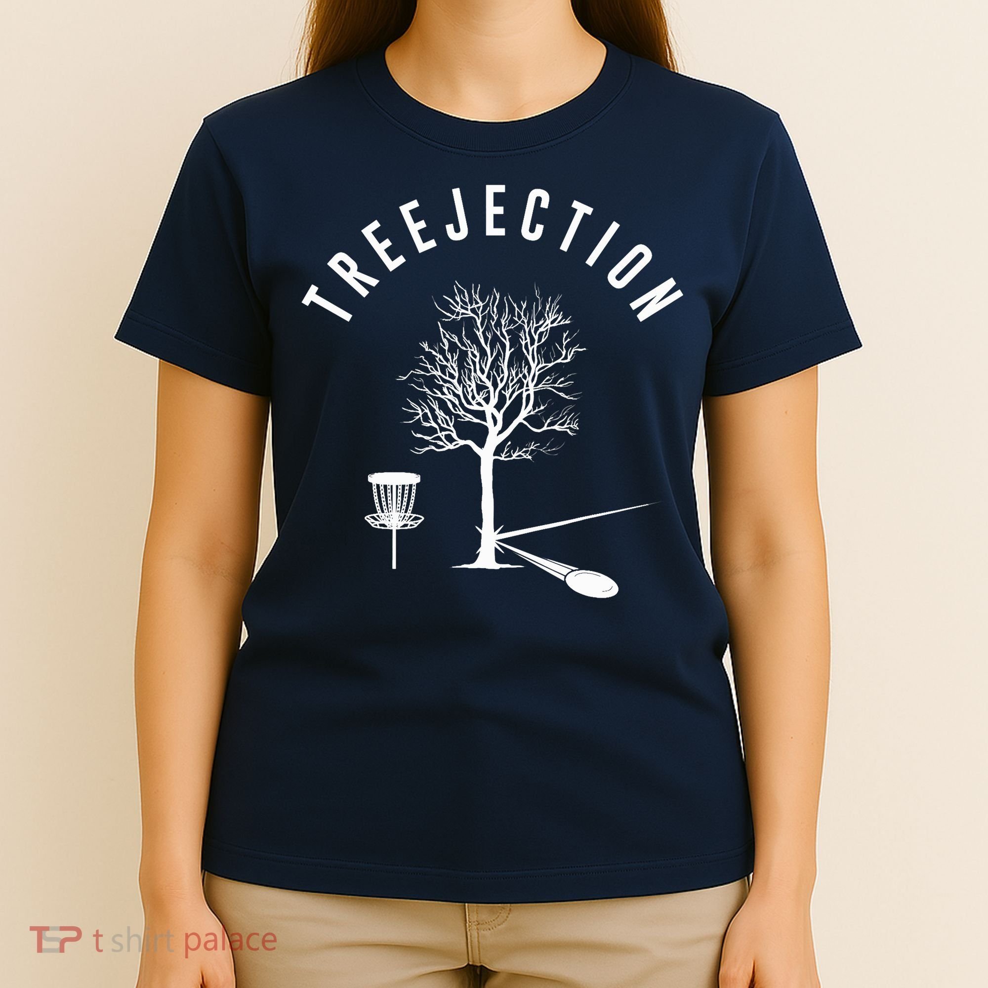 Treejection Disc Golf Funny Sports Tree Disc Golf Player T-Shirt