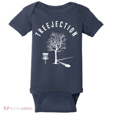 Treejection Disc Golf Funny Sports Tree Disc Golf Player Baby Bodysuit