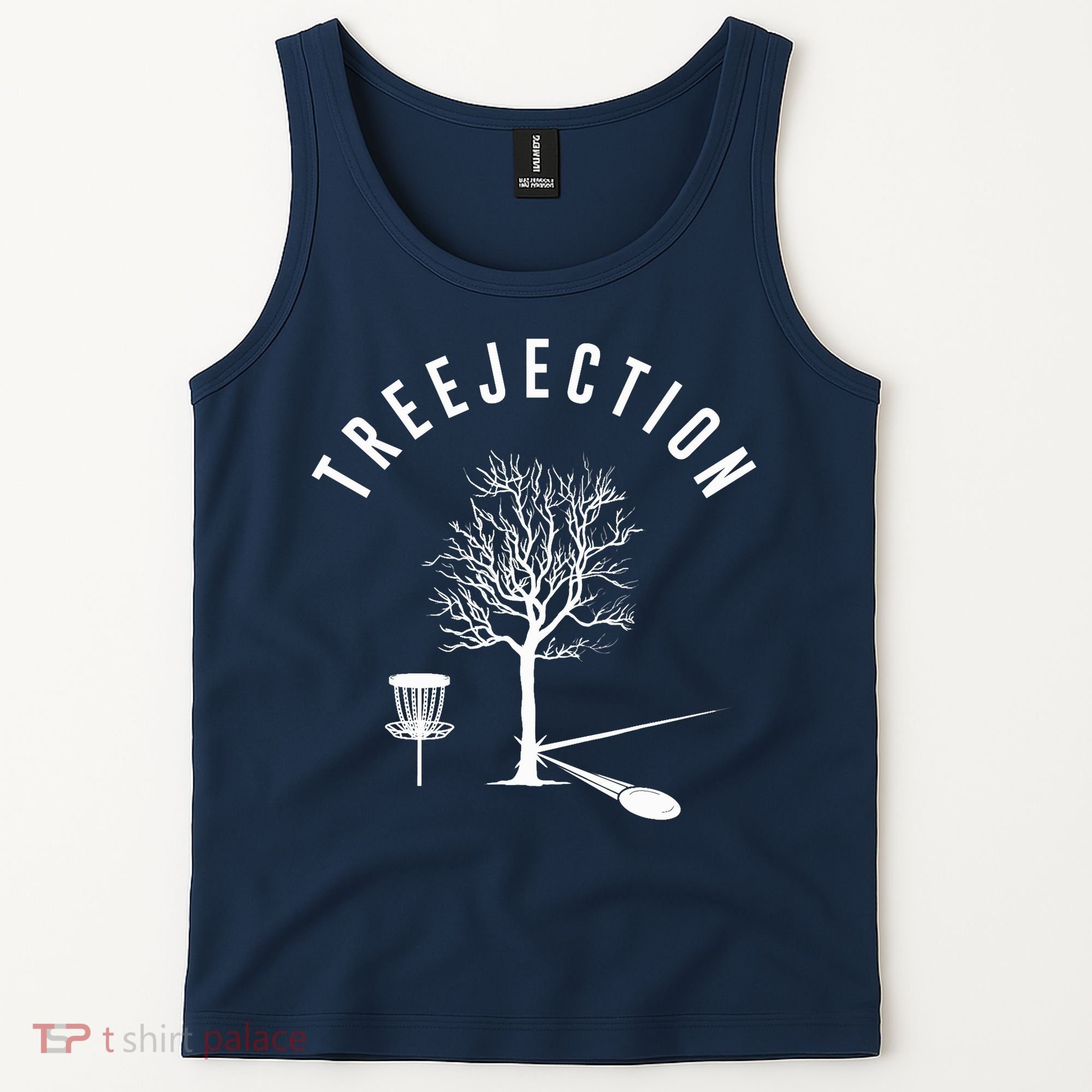 Treejection Disc Golf Funny Sports Tree Disc Golf Player Tank Top