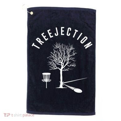 Treejection Disc Golf Funny Sports Tree Disc Golf Player Golf Towel