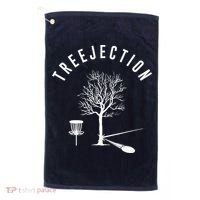 Treejection Disc Golf Funny Sports Tree Disc Golf Player Golf Towel thumb 0