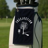 Treejection Disc Golf Funny Sports Tree Disc Golf Player Golf Towel thumb 2
