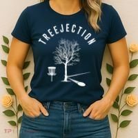 Treejection Disc Golf Funny Sports Tree Disc Golf Player Women's T-Shirt thumb 2