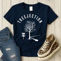 Treejection Disc Golf Funny Sports Tree Disc Golf Player Women's T-Shirt thumb 3