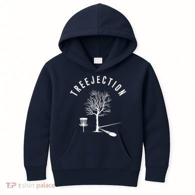 Treejection Disc Golf Funny Sports Tree Disc Golf Player Kids Hoodie