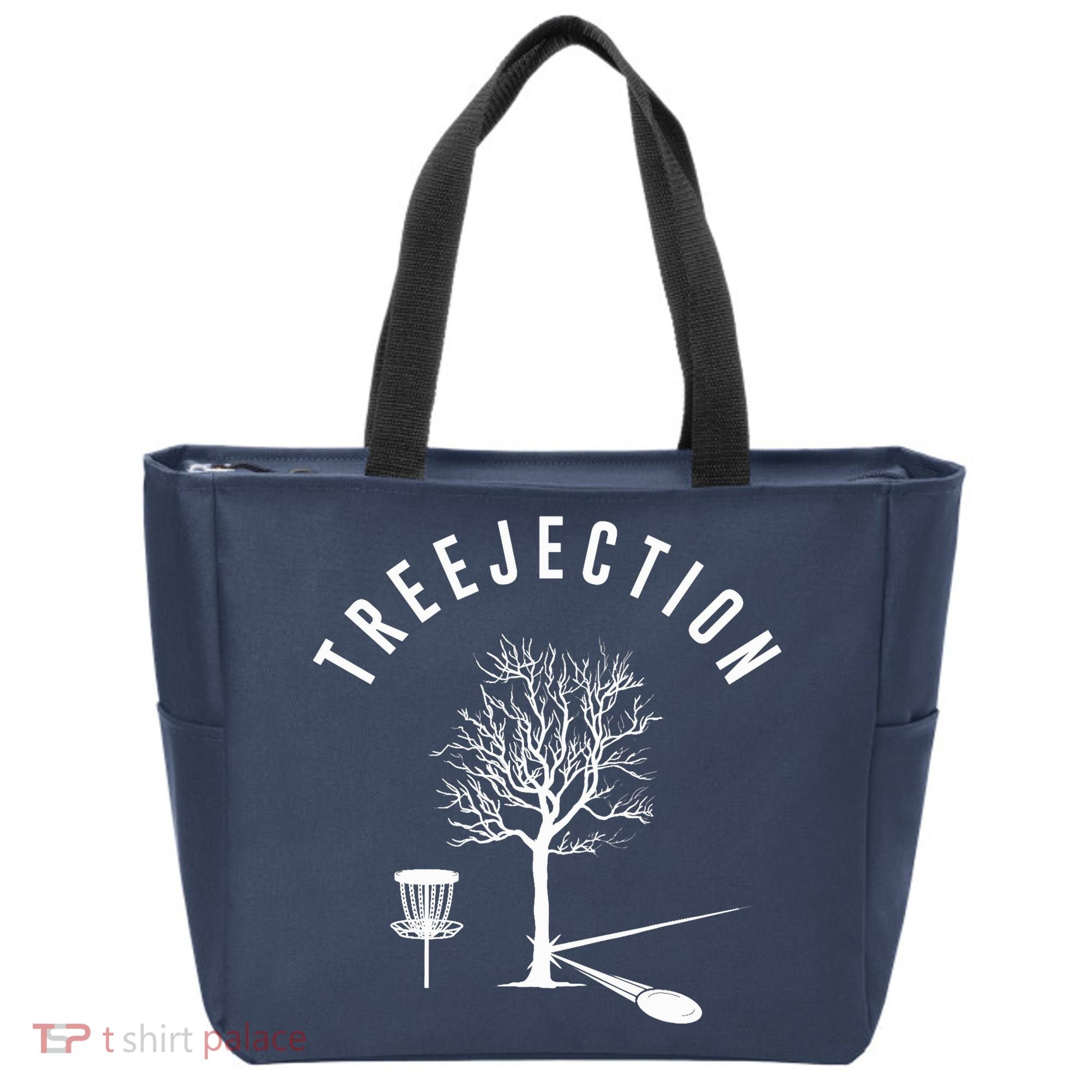 Treejection Disc Golf Funny Sports Tree Disc Golf Player Tote Bag
