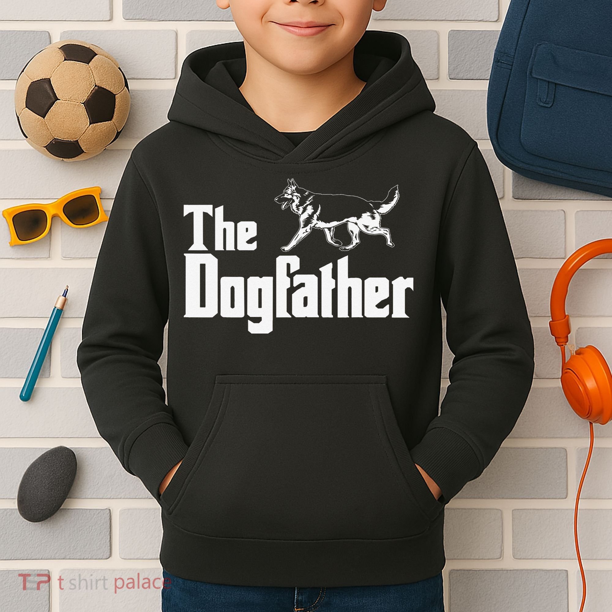 The Dogfather German Shepherd Funny Gift Kids Hoodie