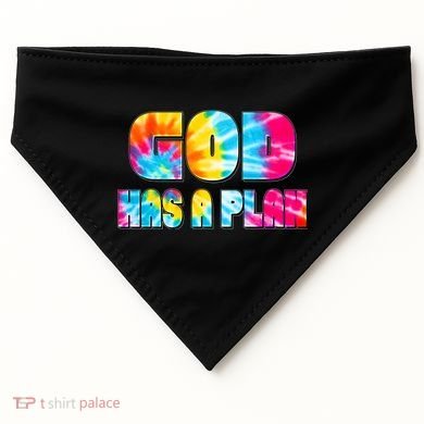 Tie Dye God Has A Plan USA-Made Doggie Bandana