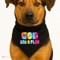 Tie Dye God Has A Plan USA-Made Doggie Bandana thumb 1