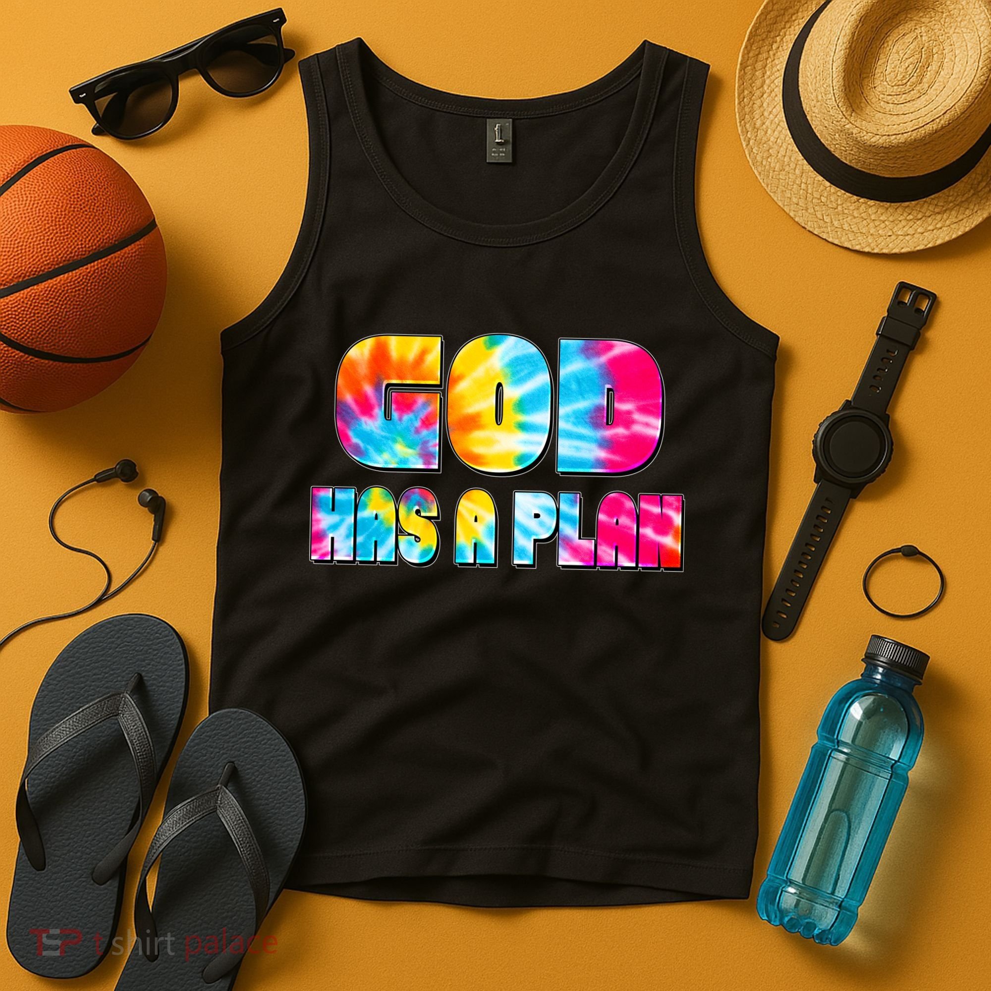 Tie Dye God Has A Plan Tank Top