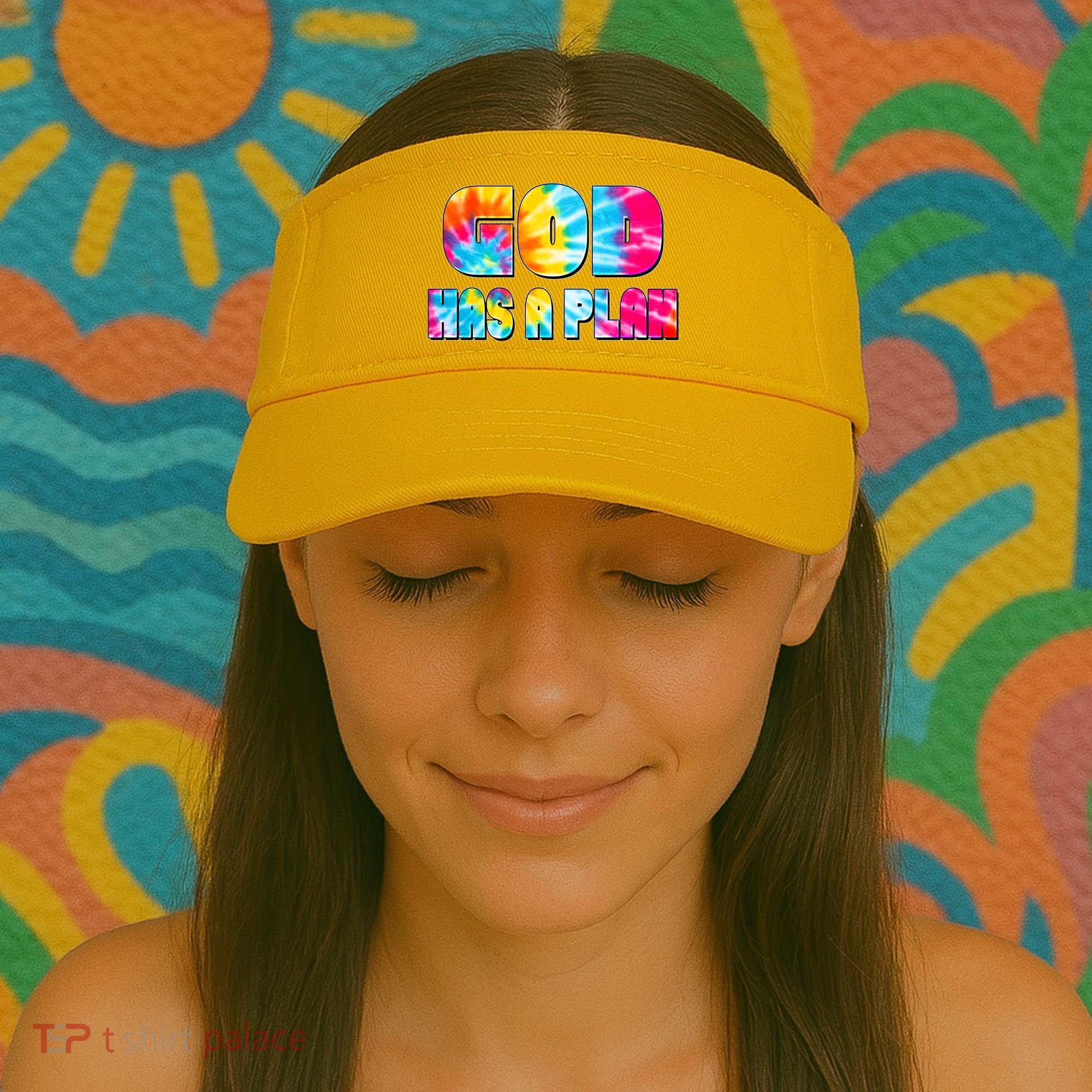 Tie Dye God Has A Plan Visor