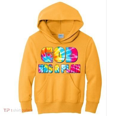 Tie Dye God Has A Plan Kids Hoodie