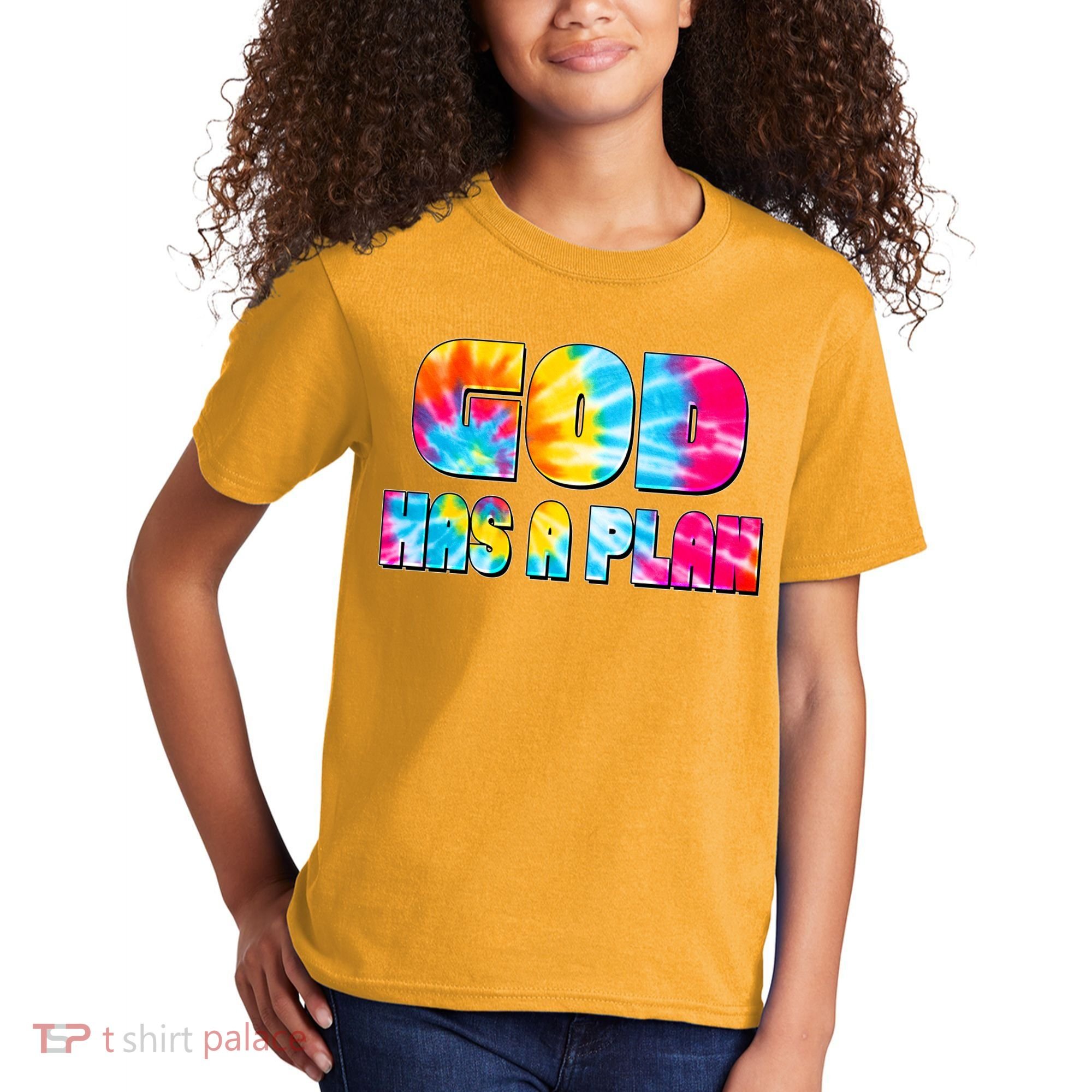 Tie Dye God Has A Plan Kids T-Shirt